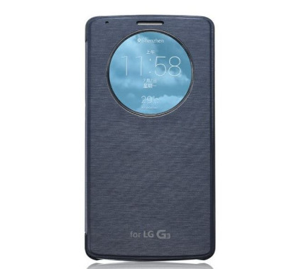 Кожени калъфи Кожени калъфи за LG Кожен калъф FLip Cover Quick Circle Wireless charging оргинален за LG G3 D855 черен
